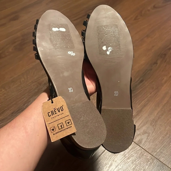 Anthropologie Crevo Black Woven Sydney Flats Boho. Size 10 - Picture 6 of 6